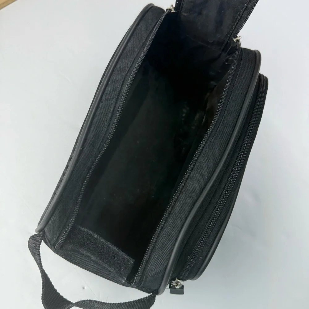 Fossil Mens Black Toiletry Bag Cosmetics Canvas Double Zipper